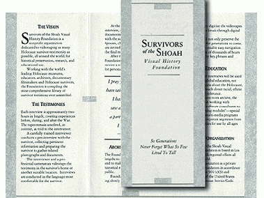 Survivors of the Shoah | Brochure